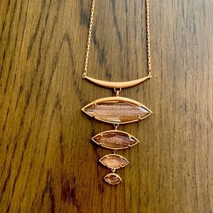 Kendra Scott rose gold crackle glass adjustable necklace